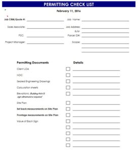 Permit Checklist